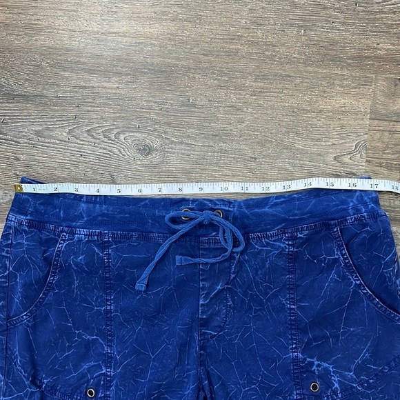 Mind Set by XCVI Blue Eyelet Lace Cotton Wide Leg Pants Size L Boho Lagenlook - Picture 11 of 13